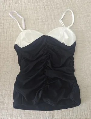 Black Ruched Mesh Cami – Size Small thumbnail 1