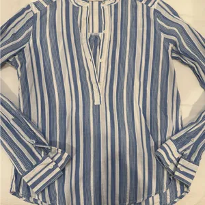 Abercrombie & Fitch Blue and White Striped Blouse thumbnail 1