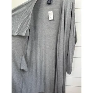 CHELSEA & THEODORE Cardigan Duster Sz L Mist Grey Heather Open Front Long Sleeve thumbnail 5