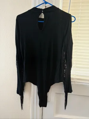 Blue B Collection Fringe Sleeve Bodysuit – Size Large western boutique thumbnail 4