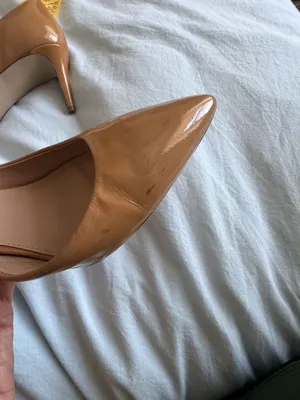 J.Crew Women's Patent Leather Pointed Toe D'Orsay Pumps, 3” Heels Tan thumbnail 5