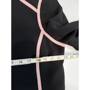 Black Label by Evan-Picone Black Pink Contrast Trim Open Blazer Jacket Size 16 thumbnail 4