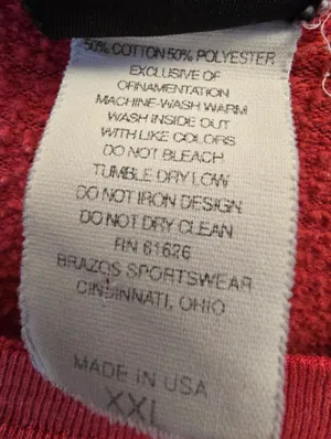 {XXL} Vintage Disney Mickey Mouse Sweatshirt Brazos Sportswear Red **flaws** thumbnail 11