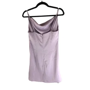 Urban Outfitters Lilac Slip Dress Satin Waterfall Neckline Mini Size M thumbnail 2