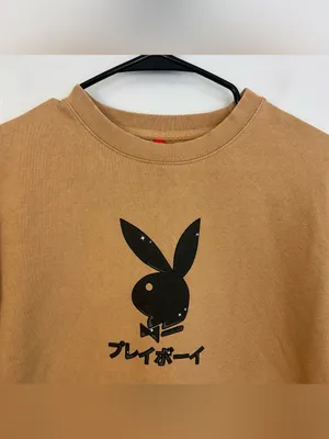 Playboy Club Tokyo, Japan Tan/Brown Crewneck Sweatshirt Pullover Size Medium thumbnail 5