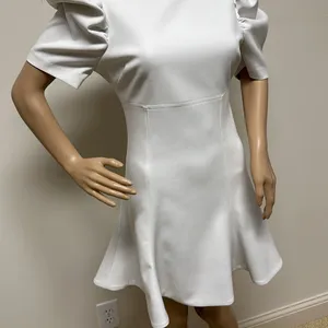 NWOT Likely white puffed short sleeve mini dressy dress fully lined size 6 thumbnail 5