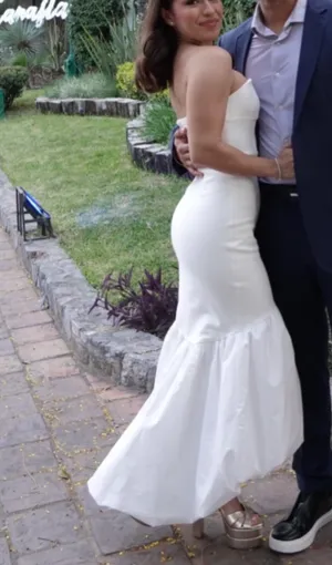 white midi dress thumbnail 2