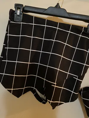 SheIn Black and White Crop Top and Short Set thumbnail 3