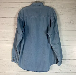 Vintage Bugle Boy chambray embroidered button up shirt size M halloween thumbnail 3