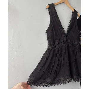 Venus Babydoll Top Sz 14 Black Sleeveless Lace Dark Romantic Whimsigoth Coquette thumbnail 2