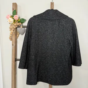 Ann Taylor Black Gray Wool Blend Blazer Size 10‎ thumbnail 6