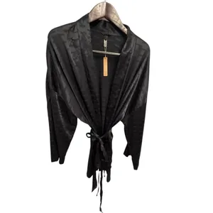 Skims WOVEN JACQUARD Medium SHORT ROBE onyx NWT thumbnail 4