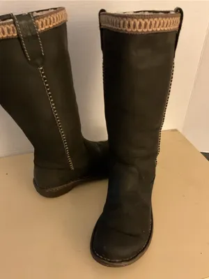 UGG women black brown leather tall Swell boots US 9 thumbnail 9