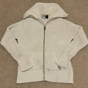 Harley Davidson Women’s Zip Up Sweater Size Medium Y2K Chunky Knit Pullover thumbnail 1