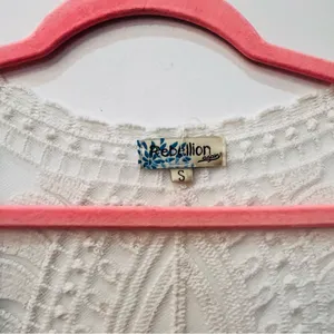 Rebellion white lace cardigan duster size small floral thumbnail 3