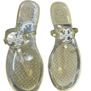 Tory Burch Transparent Yellow Jelly Sandals Women’s Size 8 Logo Thong EUC thumbnail 6