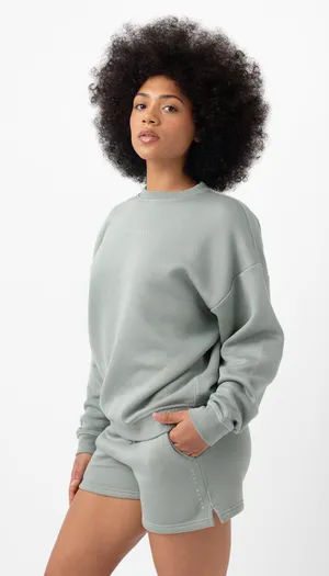 Cozy Earth Cityscape Crewneck Sweatshirt Light Green thumbnail 1