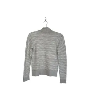 J. Crew Factory Turtleneck Sweater Beige Gray & White Tight Knit thumbnail 6