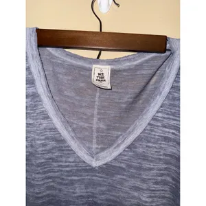We The Free Free People gray Space Dye Distressed V-Neck‎ High Low Tee Small thumbnail 4