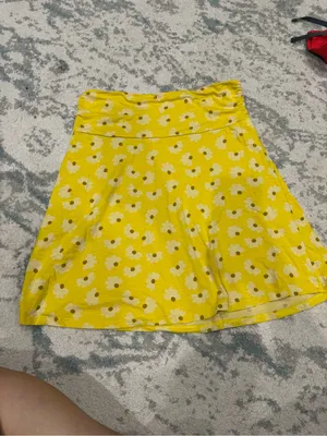 Toad&Co Chaka Skirt Yellow Daisy Floral A-Line Women’s M thumbnail 2