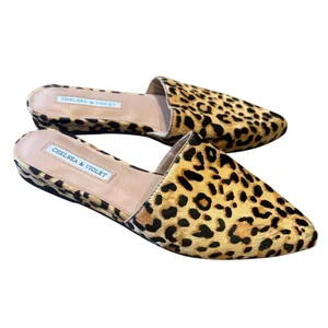 new Chelsea & Violet Eve 6.5 cheetah cowhair mule flat slip on shoes 2827 thumbnail 11