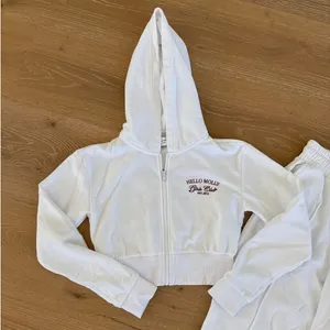 Hello Molly Zip Hoodie & Sweatpants Set Base Lucky Girl Size S White Red thumbnail 2