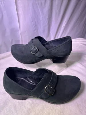 Dansko Black Buckle Clog Flats thumbnail 2