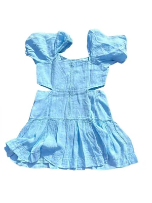 Lilly Pulitzer Kylanne Embroidered Linen Mini Dress Baby Blue Cutout Size 12 NWT thumbnail 5