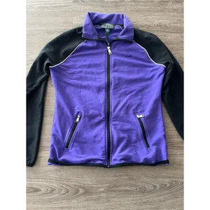 Y2K LRL Active Ralph Lauren Full Zip Track Jacket Womens M Purple Black Fleece thumbnail 4