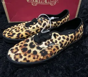 VANS off the wall leopard animal print lace up shoes sneakers women's 7.5 new thumbnail 1