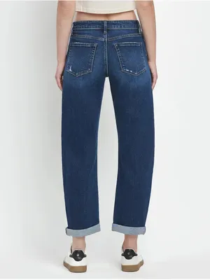 Lovervet by Vervet Mid Rise Double Cuffed Hem Barrel Leg Jeans - Size 29 thumbnail 2