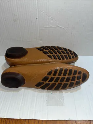 VTG Salvatore Ferragamo tan Leather Horse bit Driving Loafers 7 1/2 C SN 21759 thumbnail 6
