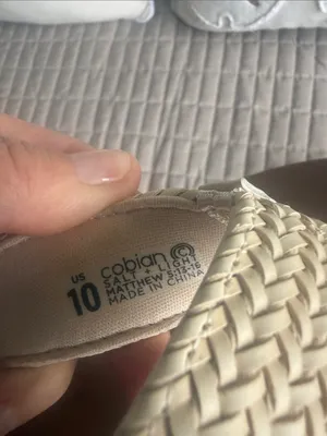 Cobian Brown Footbed Sandals with Cream Woven Straps thumbnail 3