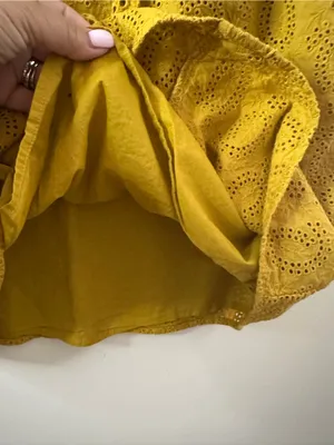 Boden Hallie Broderie Eyelet mustard yellow Sleeveless Top 10 thumbnail 7