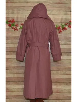VTG London Fog Trench Coat 10 Dusty Rose Pink Detachable Hood Liner Belt USA thumbnail 8