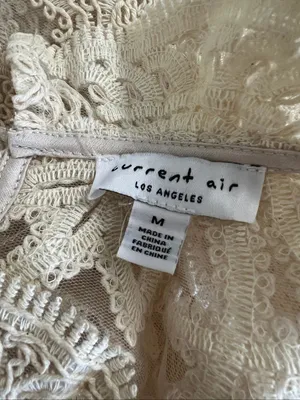 Current Air Ivory Lace Mock Neck Drop Waist Mini Dress M thumbnail 6
