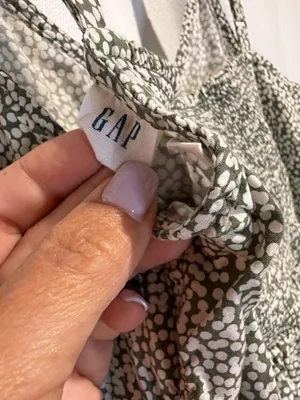 Gap Green and White Polka Dot Cami Button Front Mini Dress Size M thumbnail 3