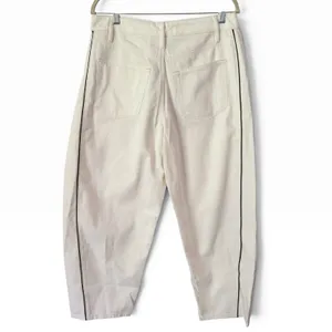 NWOT Rivete White Piped Barrel Leg Jeans Women’s Size 32 thumbnail 2