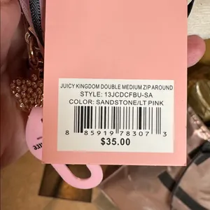 NWT Juicy Couture Juicy Kingdom Double Zip Around Wallet Pink Crown Y2K thumbnail 7