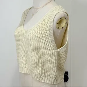 O’neill Dorie Sweater Tank Top Small Cream Crochet Beach Festival Boho Coachella thumbnail 6