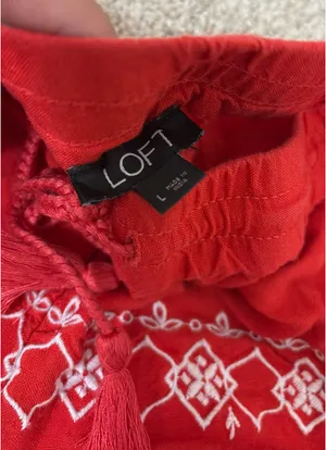 Loft Linen Embroidered Shorts thumbnail 2