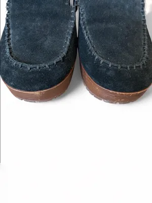 Zodiac Black Suede Slip-On Platform Clog Mules Block Heel Retro Women’s Size 10 thumbnail 6