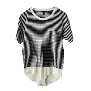 J.Crew Striped Bodysuit Top Nautical Casual Layering‎ Tee Shirt L thumbnail 7