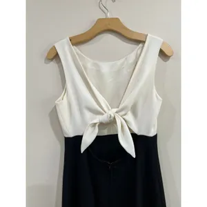 Vintage‎ Maggy London Colorblock Maxi Dress Black White Sheath Sz 4 thumbnail 9