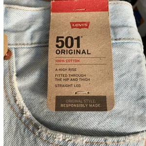 Levi’s 501 Original Floral Embroidered Straight Leg Jeans 28x30‎ Light Wash thumbnail 8