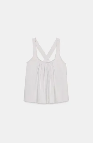 BNWT Zara Light Lilac Poplin Strappy Top thumbnail 3