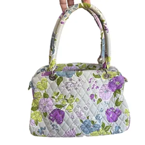 Vera Bradley Mandy Handbag Flutterby Retired Floral Quilted Cotton Satchel thumbnail 10