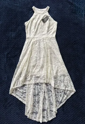 Dressystar Women's White‎ Eyelet Lace Overlay Dress Size M NWT thumbnail 1