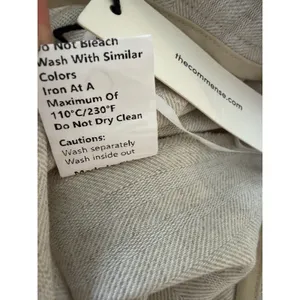 Commense NWT Herringbone Wide Leg Pants Women Small Beige Linen Blend Pleated S thumbnail 9