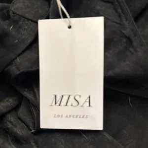 USA Made MISA Black‎ Satin Special Occasion Backless Jumpsuit Wide Leg Sandra thumbnail 7